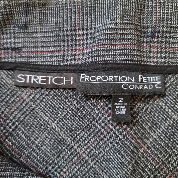 Conrad C Proportion Petite Plaid A-Line Midi Gray Skirt Size 2 - Picture 8 of 8